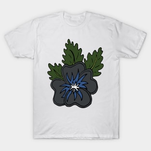 Single moody wild pansy cartoon flower illustration T-Shirt